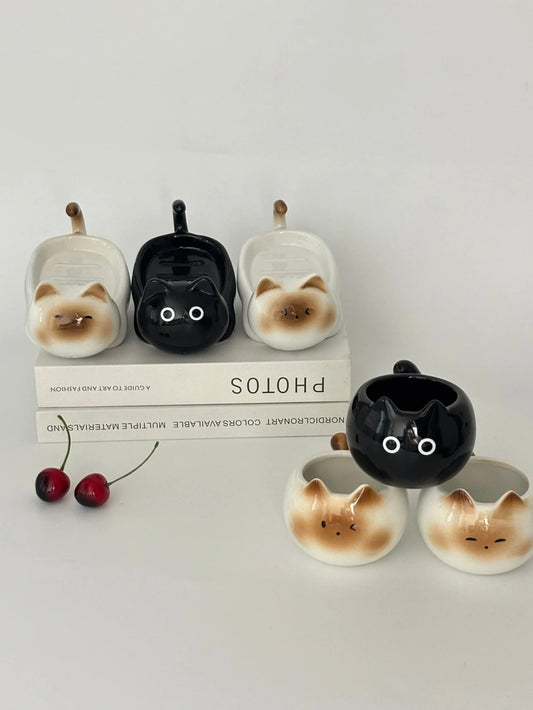 シャムネコのソープボックス&カップ