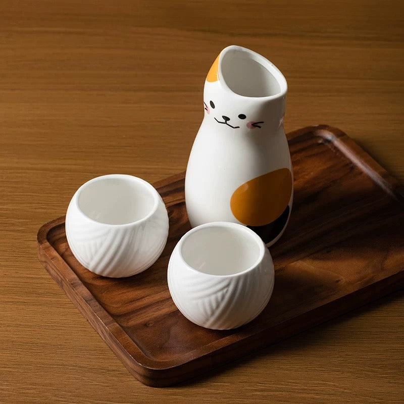 猫ちゃんの徳利セット カップ2つ付き