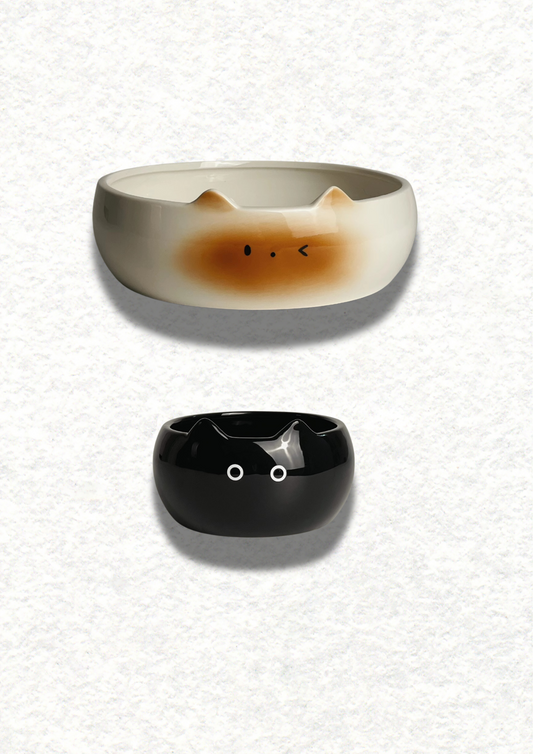シャム猫モチーフのお皿とボウル