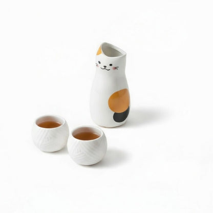 猫ちゃんの徳利セット　カップ2つ付き